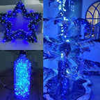 66Ft 200LED Fairy Lights Plug in, Waterproof String Lights Outdoor and Indoor 8 Modes Christmas Lights Bedroom Decor with Remote, Twinkle Lights with Timer for Girl's Room Christmas Decorations (Blue)