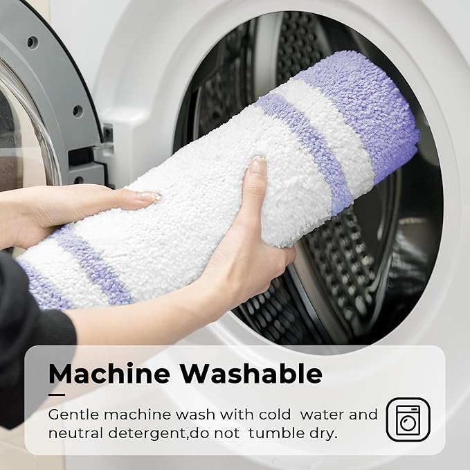 GRANNY SAYS Microfiber Bathroom Rugs Non Slip Washable, Water Absorbent Bathroom Mats for Tub, Soft Bath Mats for Bath Floor & Shower, Bath Rug, 20" x 32", Purple