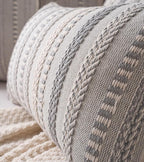 Boho Lumbar Pillow Covers 14x36 Long, Farmhouse Decorative Couch Pillow Cases, Grey Accent Pillows of Bed, Sofa Bedroom Living Room Home Decor Cushion Cover, Pack of 1