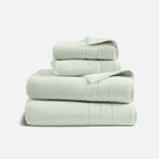 Brooklinen Super-Plush Turkish Cotton Bath Sheets Set - 2 Bath Sheets + 2 Hand Towels Cotton, 820 GSM, Highly Absorbent, Machine Washable, Perfect for Home & Bathroom (Aloe Green)