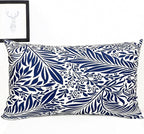 Decorative Throw Pillow Covers Set of 2 Blue Pillow Covers 12x20 inch Throw Pillow Cases Soft Short Plush Farmhouse Floral Outdoor Pillow Covers for Couch Sofa Bed Living Room Cushion Cover