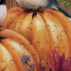 Fall Thanksgiving Pumpkin Shower Curtains for Bathroom, Rustic Autumn Bird Halloween Thanksgiving Shower Curtain Set Country Famrhouse Bath Curtain with 12 Hooks, 72x72 Orange Fabric Polyeste