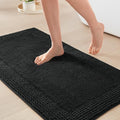 Madison Park Splendor Reversible 100% Cotton Tufted Bathroom Rug-3000 GSM Hotel Quality Luxurious Plush Medium Pile Bath Mat Absorbent, Quick Dry, Shower Room Décor, 24x36 Black