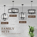 4-Light Black Chandelier Light Fixture, 18in Farmhouse Dining Room Chandeliers with Glass Shade Globe Lighting Fixtures Modern Pendant Lamp for Kitchen Island Entrance Foyer Living Room