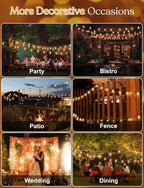 GHUSTAR 100FT LED Outdoor String Llights (NOT Solar) – Patio Lights Outdoor Waterproof for Outside – 2700K Vintage Edison Bulb String Light – Shatterproof Hanging Light for Cafe Porch Deck