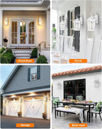 VIANIS 2 Pack Outdoor Wall Lights, Dusk to Dawn Exterior Light Fixture for House, 100% Anti-Rust Aluminum Waterproof Porch Light Outside Wall Lights, White Outdoor Wall Sconce Lanterns for Garage