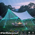 120 LED Blue Green Christmas Lights Outdoor Waterproof, 40ft Clear Wire Christmas Tree Lights 8 Modes Plug in Twinkle Fairy Lights for Indoor Christmas Bedroom Tree Decoration
