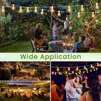 String Lights for Outside 200FT Patio Lights, LED String Light with 100+6(Spare) Waterproof Edison Bulbs, Hanging White Outdoor Light for Backyard, Bistro, Porch, Balcony,White Cord