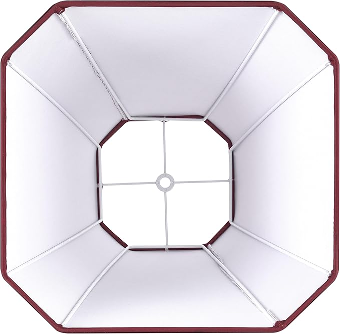 GO&SO Set of 1 Burgundy Bell Lamp Shades Fabric Lampshade, 6.5"Top x 13"Bottom x 10.5''Vertical Height,(Spider) Modern Lamp Shade For Table & Floor Lamp Shade Replacement,Easy Assembly