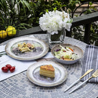 Melamine Dinnerware set for 4 - Dinner Plates Bowls Set 12 PCS Durable BPA Free Dishwasher Safe Shatter-Proof Chip Resistant for Indoor Outdoor,Bear