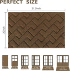 hicorfe Indoor Doormat,Front Back Door Mat TPR Backing Non Slip Mats 20"x31.5" Absorbent Resist Dirt Entrance Doormat Inside Floor for Entryway Washable Low-Profile(Dark Brown)