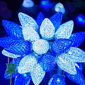Brightown C9 LED Christmas Lights Outdoor, 33ft 50 LED Waterproof Strawberry String Lights, Extendable Green Wire Lights String for Outdoor Indoor Patio Party Decoration, Blue and White