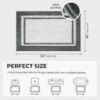 GRANNY SAYS Microfiber Bathroom Rugs Non Slip Washable, Water Absorbent Bath Mats for Tub, Soft Bath Mats for Bathroom Floor & Shower, Bath Rug, 16" x 24", Deep Grey Bath Rugs