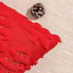 AQOTHES Christmas Tree Decorative Red Throw Pillow Covers 12x20 Set of 2, Faux Fur Farmhouse Throw Pillows Cushion Cases for Xmas Winter Holiday Home Decor