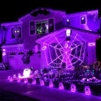 JMEXSUSS 4 Pack Purple Solar String Lights Outdoor Waterproof, 100 LED 33ft Purple Solar Fairy Lights, 8 Modes Copper Wire Christmas Light for Halloween Christmas Garden Yard Tree Decor