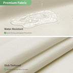 Cream Long No Hook Shower Curtain with Snap-in Fabric Liner Set,Slub Textured Fabric Shower Curtains for Bathroom,Hotel Style Modern Shower Curtain,Water Repellent & Washable,71x80(78)