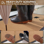 Dirt Trapping Outdoor Welcome Mats, 31x47 Durable Non-Slip Door Mat Outside Entrance, Low Profile Easy Clean Doormat for Patio Porch Front Indoor Entryway, Brown