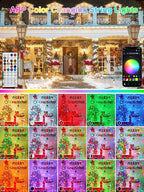 Smart LED Halloween String Lights with Remote & App 66FT 200LED, Waterproof RGB Dimmable Clear Wire Christmas Lights, Color Changing Christmas Tree Light Outdoor Indoor with Timer for Halloween Decor