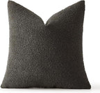 MIULEE Textured Boucle Throw Pillow Cover Dark Coffee Accent Solid Lumbar Pillow Case Decorative Soft Pack of 1 Couch Cushion Chair Sofa Bedroom Livingroom Home Decor,18x18 Inch