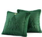 MIULEE Christmas Trees Pillow Covers Set of 2 Decorative Soft Throw Pillows Plush Faux Fur Wool Embroidered Couch Cushion for Holiday Winter Home Decor Chair Sofa Bedroom Living Room,Green 18x18inch