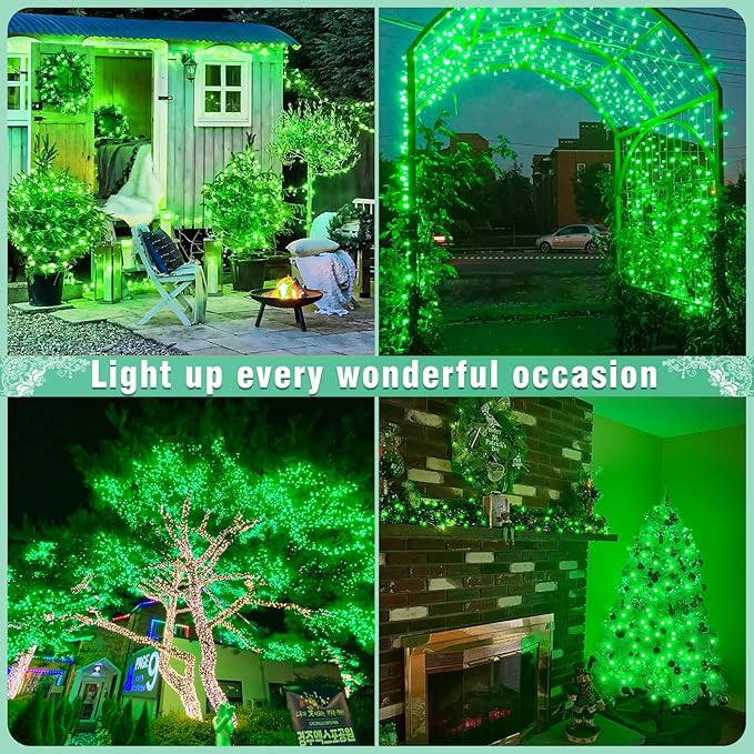 Christmas Lights Indoor, 132FT 400 LED Outdoor String Lights with 8 Modes Waterproof, Plug in Fairy Twinkle Lights Clear Wire for House Bedroom Patio Window Garden Wedding Decorations