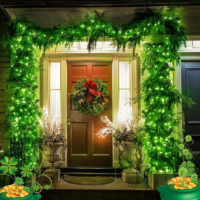 ILLUMINEW 500 Led Green Outdoor String Lights Waterproof St. Patrick's Day Decorations, 174 Ft Led Twinkle Lights for Bedroom, 8 Modes Plug in Fairy Lights for Christmas Room Decor (Green, 500Led)