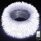 350LED Christmas Lights Indoor Outdoor, 90ft 12 Modes Cool White LED String Lights with Timer Dimmable, Waterproof Tree Lights for Xmas Patio Yard Fence Bedroom Wedding Garden Decor Cool White