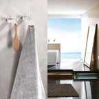 TASTOS Square Towel Hook Brushed Nickel 2Pack, Premium SUS304 Stainless Steel Bathroom Hooks Robe Coat Towel Holder Brushed Nickel Finilish