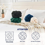 Uvvyui Knot Pillow Ball, Soft Navy Blue Home Decor Knotted Pillows, Handmade Round Plush Throw Pillow, Aesthetic & Cute Large Decorative Pillows for Bed, Floor, Couch, Bedroom Home Decor 11 inches