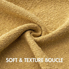MIULEE 18x18 Inch Decorative Pillow Covers for Couch Bed Set of 2 Textured Boucle Neutral Winter Throw Pillows Gold Accent Solid Cushion Pillowcases Sofa Livingroom Home Decor