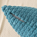 Kevin Textile Throw Pillow Covers Soft Corduroy Decorative Set of 2 Boho Striped Pillow Covers Pillowcases Farmhouse Home Decor for Couch Bed Sofa Living Room 24x24 Inch Light Blue