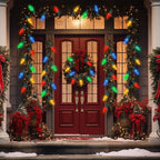 2 Pack 100LED C6 Christmas Lights Battery Operated, 16.4FT C6 Christmas Lights Battery Powered with Timer, 8 Modes, Waterproof for Outdoor Garden Patio Indoor Xmas Tree Bedroom Party, Multi-Color