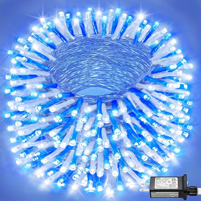 Christmas Lights Indoor, 132FT 400 LED Outdoor String Lights with 8 Modes Waterproof, Plug in Fairy Twinkle Lights Clear Wire for House Bedroom Patio Window Garden Wedding Decorations