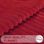 Simmore Decorative Throw Pillow Covers 18x18 Set of 2, Soft Natural Plush Flannel Double-Sided Fluffy Couch Pillow Covers for Sofa Living Room, Red