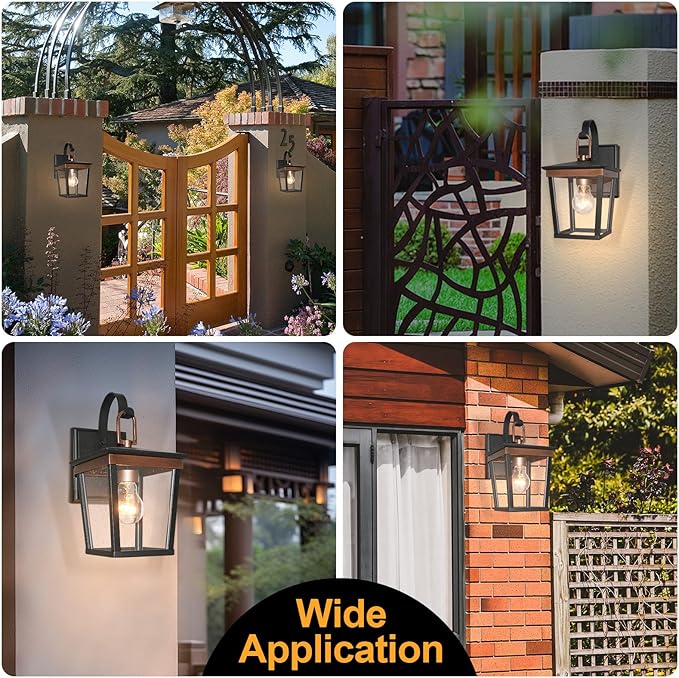 ALVIME Outdoor Wall Lights Fixture, Waterproof&All-Weather Wall Sconce, Exterior Garden Lanterns, Porch Outside Lamps for Entryway, House Backyard, Patio, Garage, Aged Copper&Clear Seedy Drizzle Glass