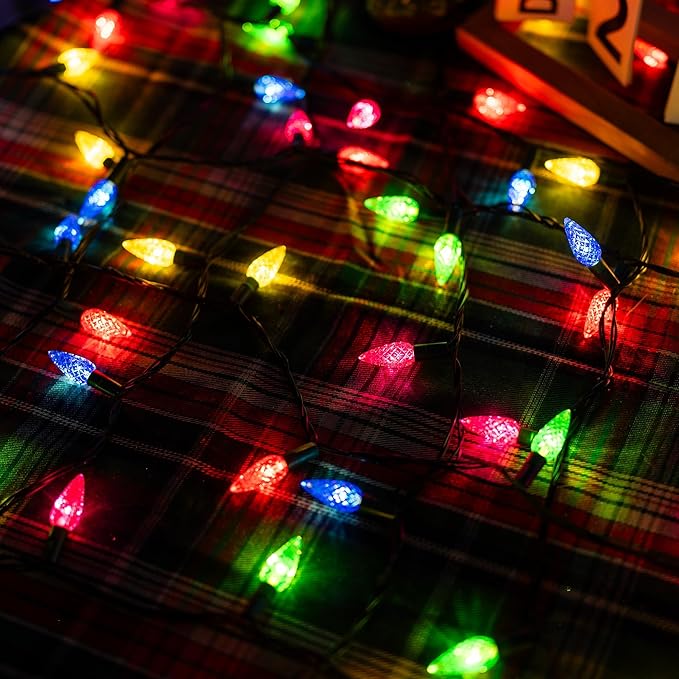 TW SHINE C6 Christmas String Lights, 200 LED 66 FT Christmas Lights Outdoor with 8 Modes Timer, Waterproof Connectable for Indoor Yard Xmas Tree House Christmas Decorations (Multi-Colored)