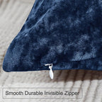 PHF Truly Velvet Throw Pillow Covers, 24"x24", No Insert, 2 Pack Color Gradient Cushion Covers, Ultra Soft Cozy Square Covers Shell for Home Decorative, No Shedding, No Pilling, Navy Blue