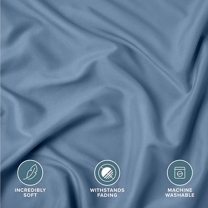 Bare Home Standard Pillow Sham Covers - Set of 2 - Premium 1800 Ultra-Soft Microfiber - Double Brushed - Stain & Fade Resistant - Bed Pillow Shams - Pillows Not Included (Set of 2, Coronet Blue)