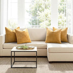 MIULEE Pack of 4 Couch Throw Pillow Covers 18x18 Inch Gold Soft Decorative Chenille Pillow Covers Farmhouse Accent Cushion Covers for Boho Home Decor Sofa Bedroom Living Room