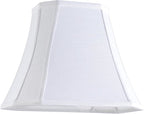 GO&SO 14 Inch White Linen Square Cut Corner Lamp Shade for Floor Lamps,Table Nightstand Lamp for Living Room, 8x14x11"(Spider) Lampshade Replacement,Transitional Easy Assembly Required (1 Pack)
