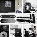 Tititex Luxury White Black Frame Line Bathroom Rug, 20x32 inch + 16x24 inch 2 pcs Extra Soft and Absorbent Microfiber, Non-Slip Plush Shaggy Bath Carpet, Mats for Floor, Tub and Shower