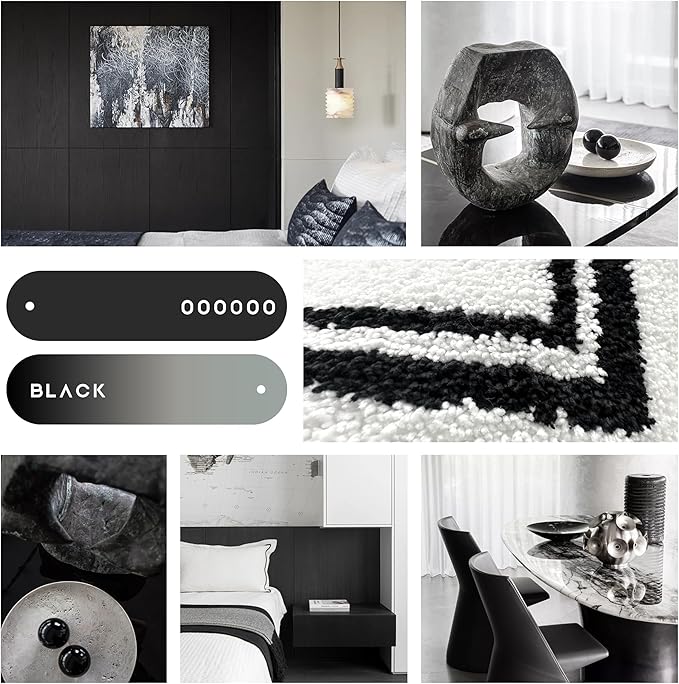 Tititex Luxury White Black Frame Line Bathroom Rug, 24x36 inch Extra Soft and Absorbent Microfiber Bath Rugs, Non-Slip Plush Shaggy Bath Carpet, Bath Mats for Bathroom Floor, Tub and Shower