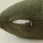 Foindtower Pack of 2, Curly Faux Fur Decorative Throw Pillow Covers Soft Neutral Plush Cushion Case with Zipper Cozy Modern Pillowcase for Home Living Room Couch Bed Sofa 20 x 20 Inch, Moss Green