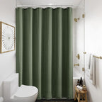 90 Inch Shower Curtain Olive Green Linen Extra Long Shower Curtain for Bathroom Bath Boho Shabby Chic Country Rustic Drapes Bathroom Decor, Olive Hunter Green, 72x90