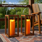 Homemory 4"x12" Halloween Orange Flameless Candles, Fall Candles, Outdoor Waterproof Flameless Candles with Remote and Timers, Battery Operated LED Pillar Candles, Won't Melt Plastic, Set of 2