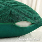decorUhome Christmas Couch Throw Pillow Covers 26x26 Set of 2, Decorative Soft Plush Faux Wool Neutral Accent Pillow Covers for Bed Sofa Living Room, Green