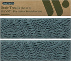 Bungalow Flooring Waterhog Stair Treads (Set of 4) – 8 1/2 x 30 Inches, Durable, Water-Trapping, Indoor/Outdoor Floor Covering, Boxwood Collection – Made in USA, Bluestone