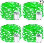 4 Pack 20FT 60LED Halloween Battery Operated Fairy Lights with Timer, Waterproof Battery String Lights Outdoor Indoor, Battery Twinkle Lights for Bedroom Wedding Birthday Party Christmas (Green)