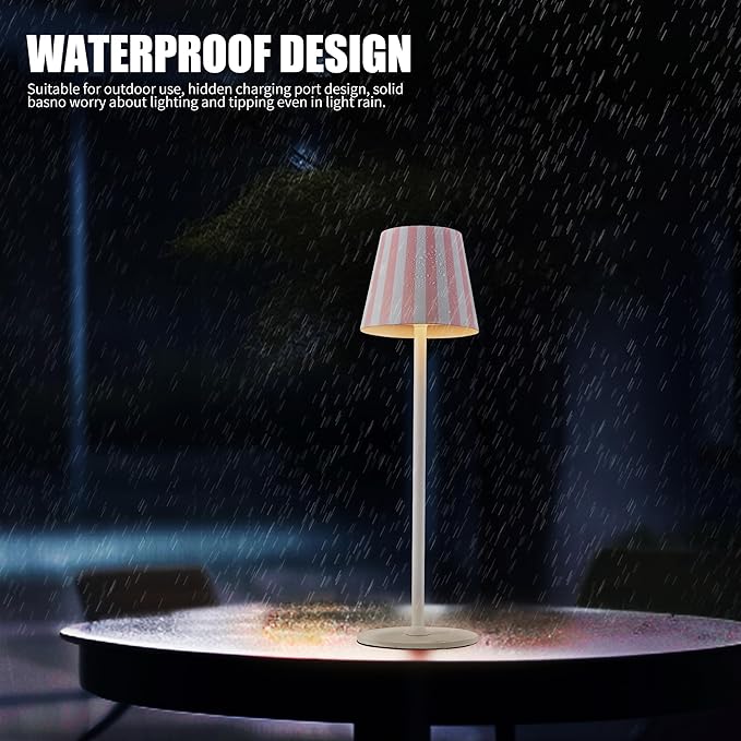 2 Pack Cordless Table Lamp, 5000mAh Portable Rechargeable LED Desk Lamp, 3 Color Modes Stepless Dimming Table Light with Memory Function, for Dinner, Patio, Home, Restaurant.