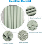AmazerBath Waffle Shower Curtain, Sage Green Fabric, Long With Waffle Weave Heavy Duty Hotel Quality for Bathroom, 72 x 78 Inches